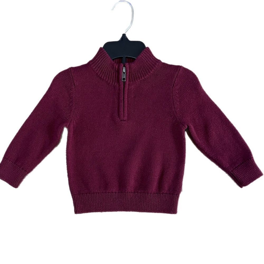 Baby Boy Ribbed Mock Knock Ribbed‎ Quarter Zip Sweater size 12 months